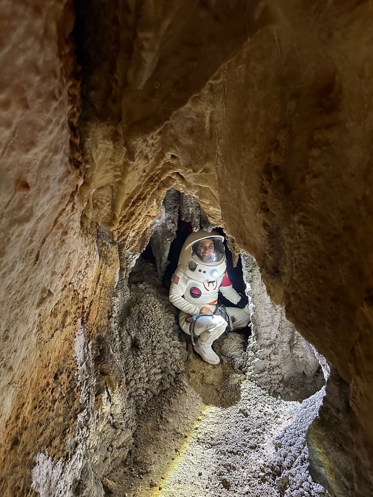 Climbing in a cave