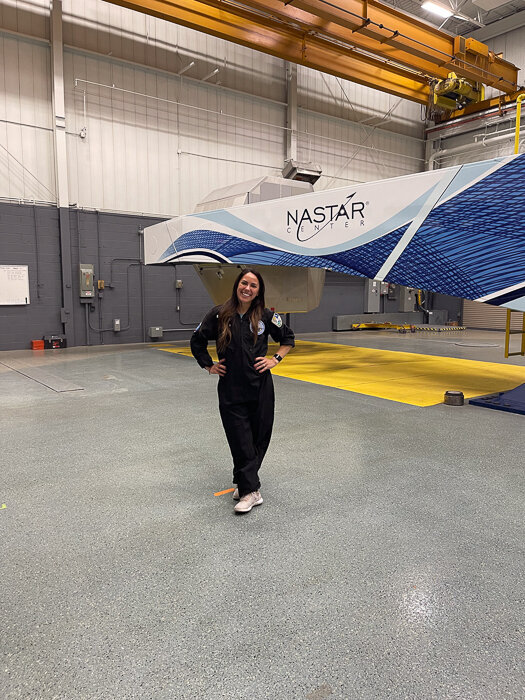 Emily at the NASTAR Center
